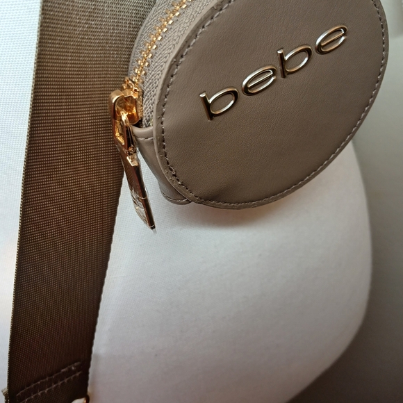 Bebe Taupe Woven Crossbody Bag with Coin Pouch NWT Fall - Picture 5 of 16